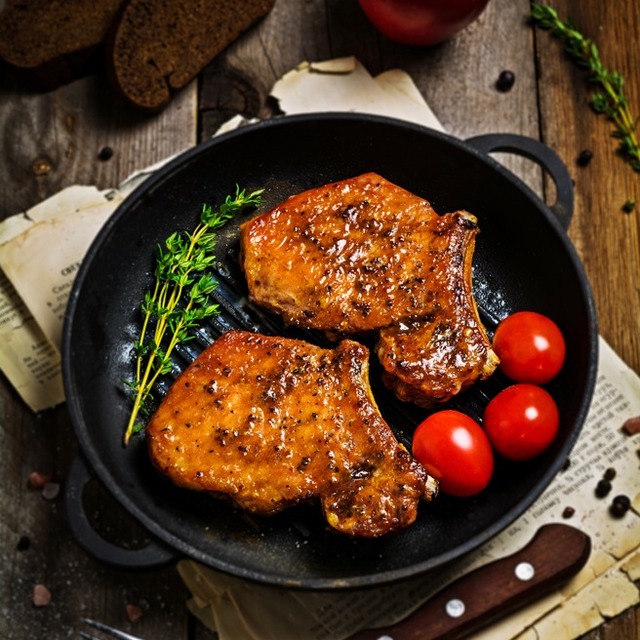 Schweinefilet mit grünem Püree