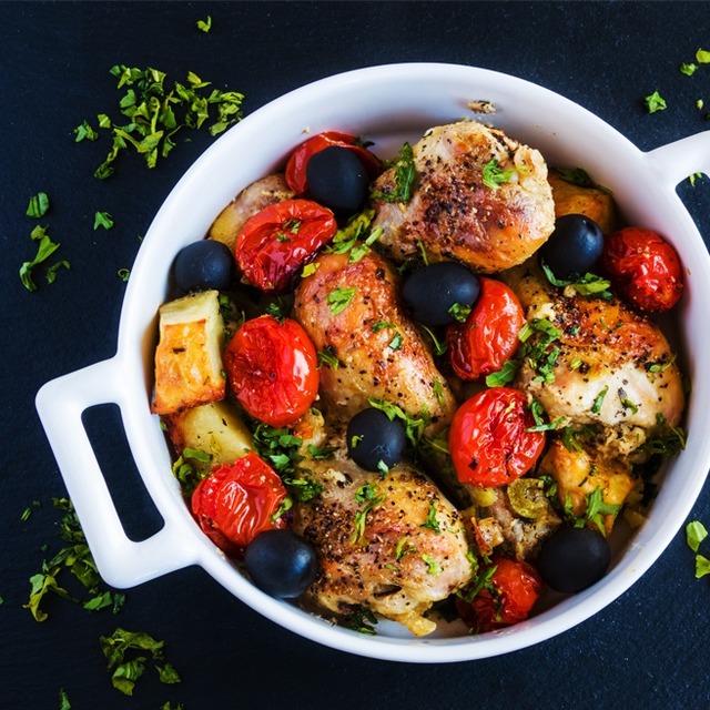 Hähnchen-Oliven-Pfanne